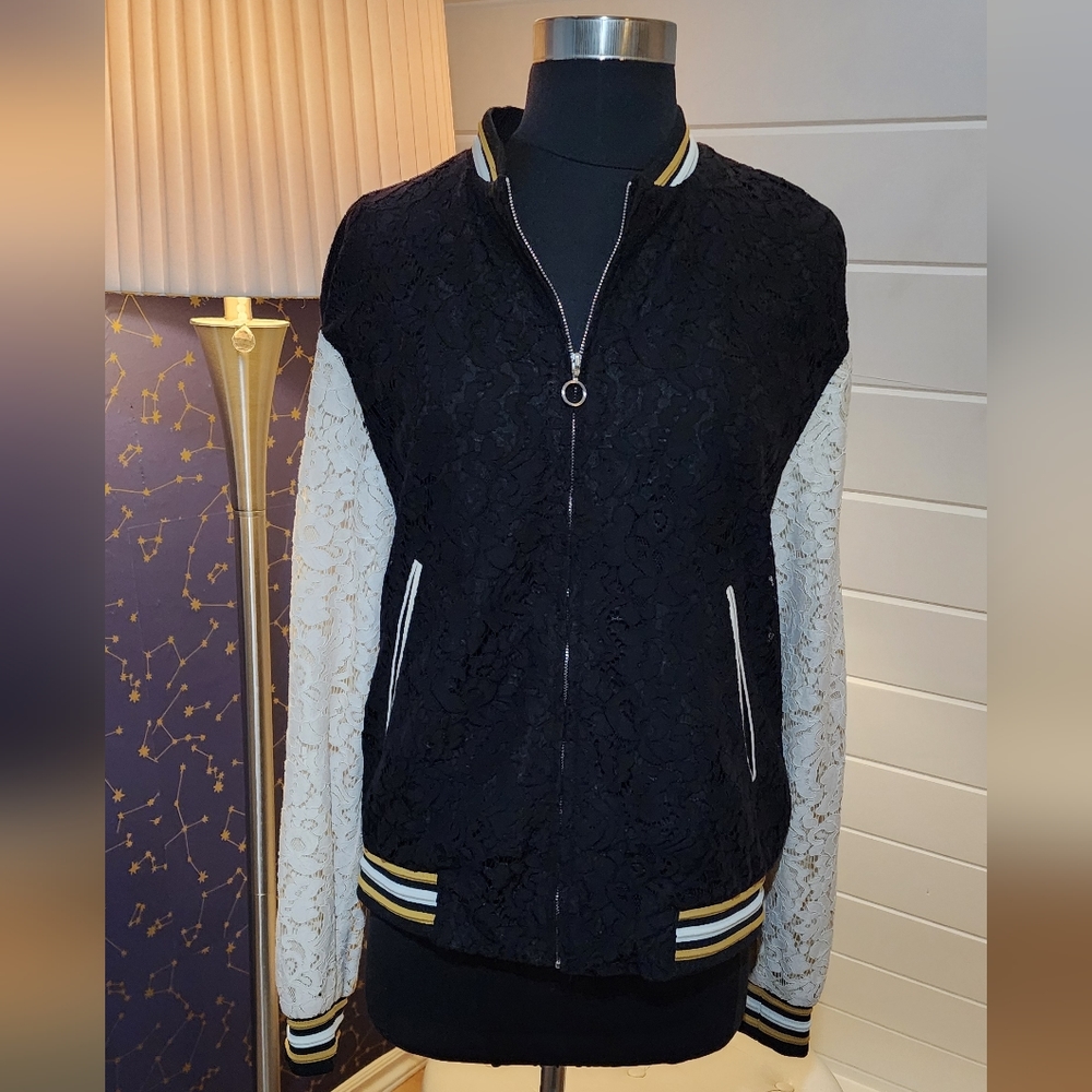 Lace Bomber Jacket